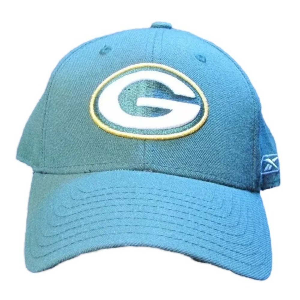 REEBOK Green Bay Packers NFL Mens 7 1/2 Green Fitted Hat Cap Embroidered Logo